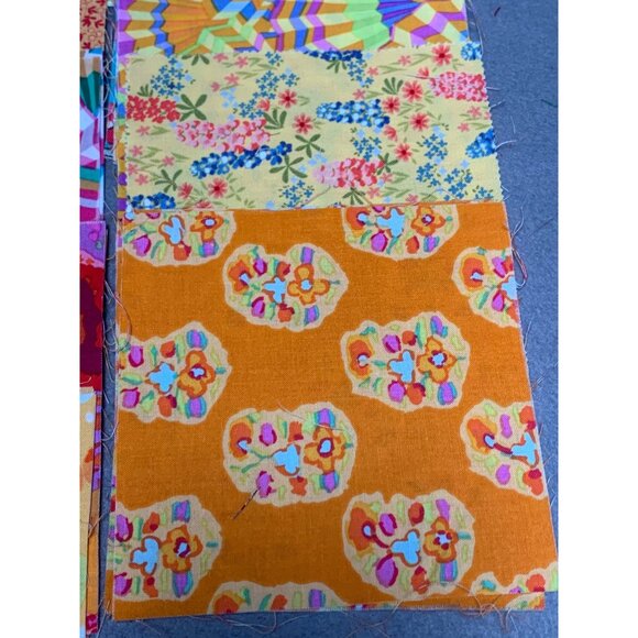 28 Precut Quilting Fabric Squares 5" Bright Patterns & Colors Cotton Patchwork - Picture 5 of 13